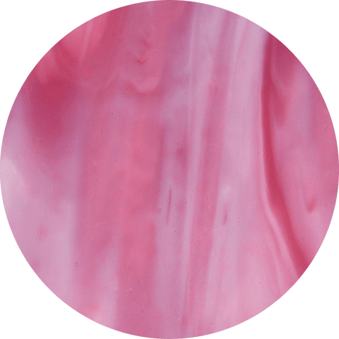 Streaky Glass Circles - White, Pink Opal Streaky (2302) - The Glass Underground