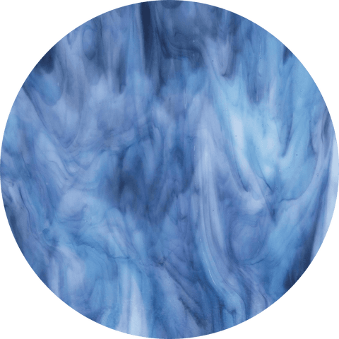 Streaky Glass Circles - White, Turquoise, Midnight Blue (3086) - The Glass Underground