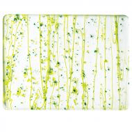 Dark Green, Spring Green and Yellow Frit with Spring Green Streamers (4212) 3mm Sample - The Glass Underground