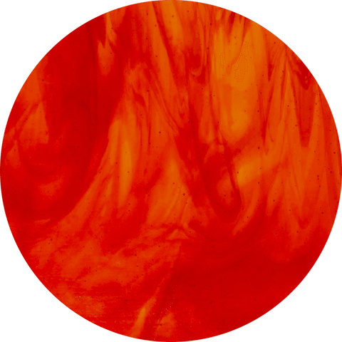 Streaky Glass Circles - Yellow, Red Striker Streaky (2125) - The Glass Underground