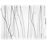Black and White Streamer on Clear (4171) 3mm Sample - The Glass Underground