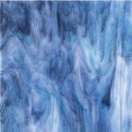 White, Turquoise, Midnight Blue Streaky (3086) 3mm Sample - The Glass Underground