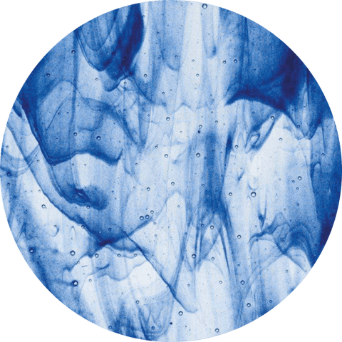 Streaky Glass Circles - Aventurine Blue, Clear (2140) - The Glass Underground