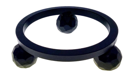 Round Smooth Hammered Ball Footed Stand - The Glass Underground