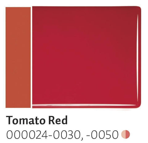 Tomato Red Opal (024) 2mm-1/2 Sheet-The Glass Underground