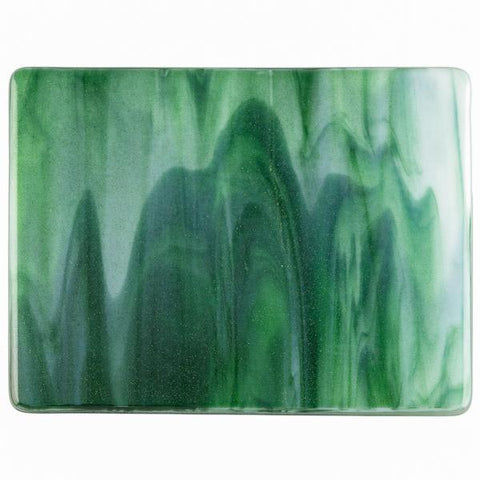 White, Aventurine Green Streaky (2312) 3mm - The Glass Underground