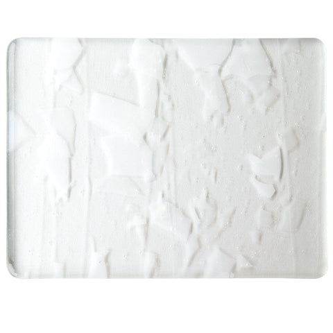 Winter: White with Clear Streamers (4113) 3mm-1/2 Sheet-The Glass Underground