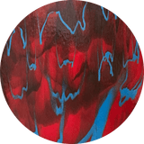 Streaky Glass Circles - Red and Egyptian Blue Graffiti Special Edition (2002Q)