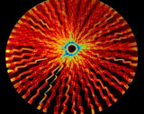 Candy Apple Red Target Rainbow Voltage Dichro on Black - 1/4 Sheet