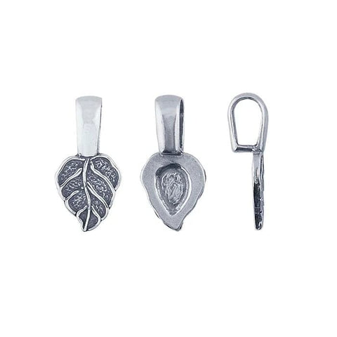 Pure Sterling Silver Glue-on Leaf Bails