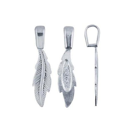 Pure Sterling Silver Glue-on Feather Bails