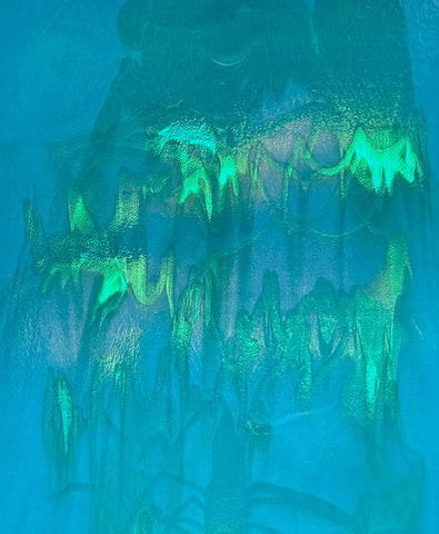 Light Cyan with Peacock Transparent Drizzle Special Edition (2002PLC) 3mm