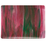 Cranberry Pink, Emerald Green, White Streaky (3345) 3mm Sample - The Glass Underground 