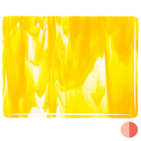 Clear, Sunflower Yellow Opal Streaky (2020) 3mm Sample - The Glass Underground 