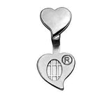 Silver Plate Heart Double Bails - The Glass Underground 