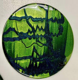 Streaky Glass Circles - Exclusive Light Aventurine Green with Aventurine Blue and Green Drizzle (11119B) - The Glass Underground 