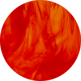 Streaky Glass Circles - Yellow, Red Striker Streaky (2125) - The Glass Underground 