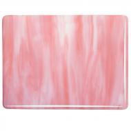 White, Salmon Pink Opal Streaky (2305) 3mm Sample - The Glass Underground 