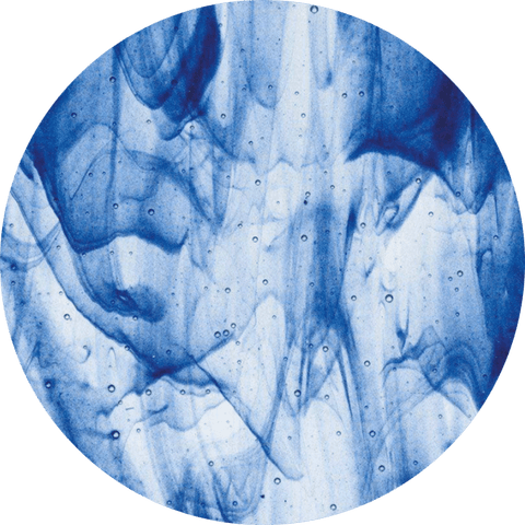 Streaky Glass Circles - Aventurine Blue, Clear (2140) - The Glass Underground 