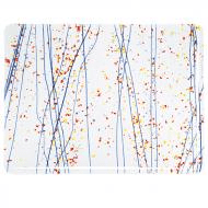 Yellow, Blue and Red Frit, Blue Streamers Mardi Gras (4223) 3mm Sample - The Glass Underground 