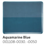 Aquamarine Blue Transparent (1108) 3mm-1/2 Sheet-The Glass Underground
