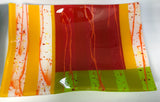 Canary and Sunflower Yellow Frit, Sunflower Yellow Streamers Mardi Gras (4220) 3mm-1/2 Sheet-The Glass Underground