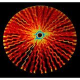 Candy Apple Red Target Rainbow Voltage Dichro on Black 2mm-4" x 4"-The Glass Underground