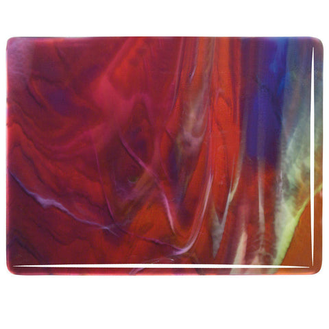 Cranberry Pink, Royal Blue, Spring Green, White Streaky (3026) 3mm-1/2 Sheet-The Glass Underground