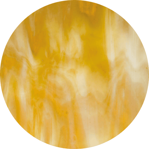 Streaky Glass Circles - Medium Amber, White Streaky (2137) - The Glass Underground 