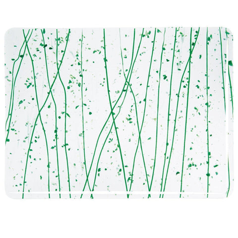 Dark Green, Jade Green Frit, Dark Green Streamers Mardi Gras (4217) 3mm-1/2 Sheet-The Glass Underground