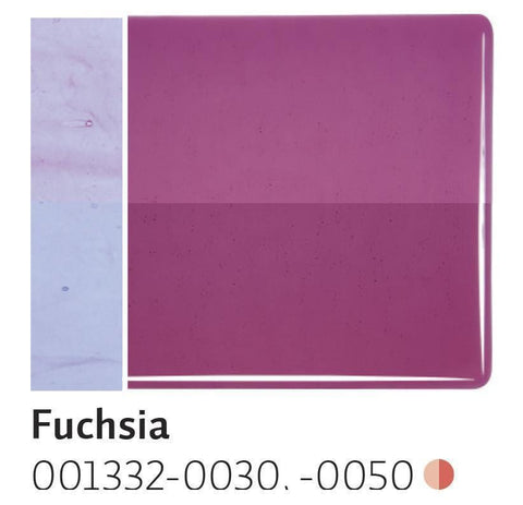 Fuchsia Transparent (1332) 2mm-1/2 Sheet-The Glass Underground