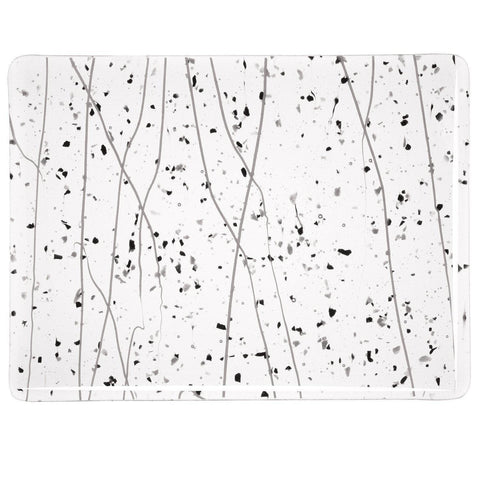 Gray and Black Frit, White Streamers Mardi Gras (4218) 3mm-1/2 Sheet-The Glass Underground