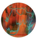 Hand Cast Burnt Orange and Steel Jade (90930A) Circles - The Glass Underground 