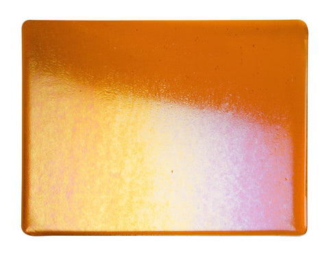 Light Orange Transparent Irid (1025) 2mm-1/2 Sheet-The Glass Underground