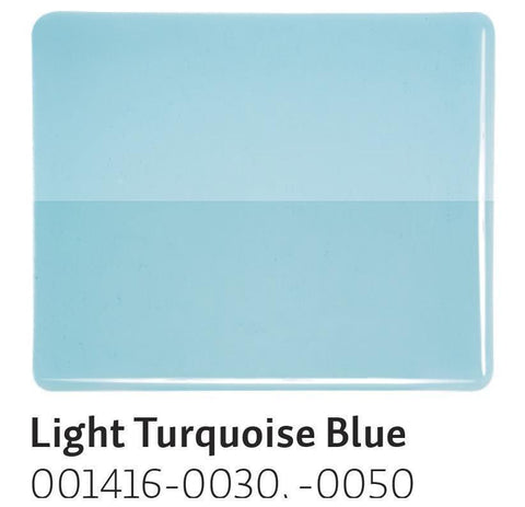 Light Turquoise Blue Transparent (1416) 2mm-1/2 Sheet-The Glass Underground