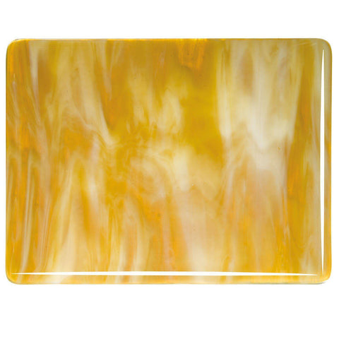 Medium Amber, White Streaky (2137) 3mm-1/2 Sheet-The Glass Underground