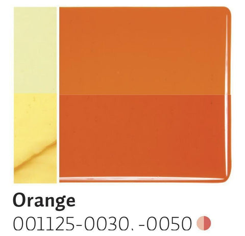 Orange Transparent (1125) 2mm-1/2 Sheet-The Glass Underground