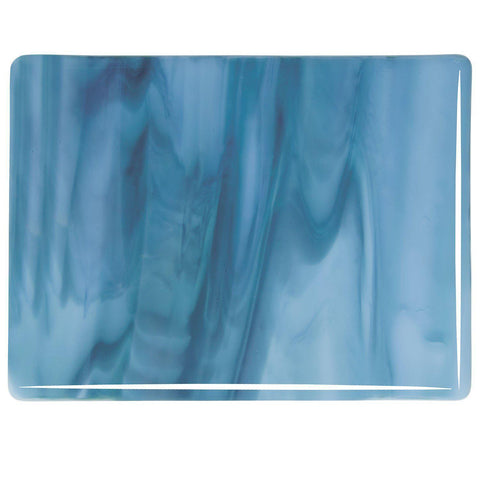Powder Blue Opal, Marine Blue Streaky (2108) 3mm-1/2 Sheet-The Glass Underground