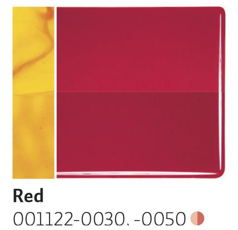 Red Transparent (1122) 2mm-1/2 Sheet-The Glass Underground