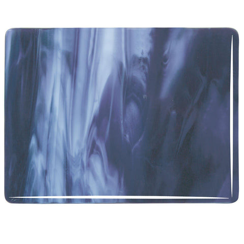 Royal Purple, Powder Blue Opal Streaky (2128) 3mm-1/2 Sheet-The Glass Underground