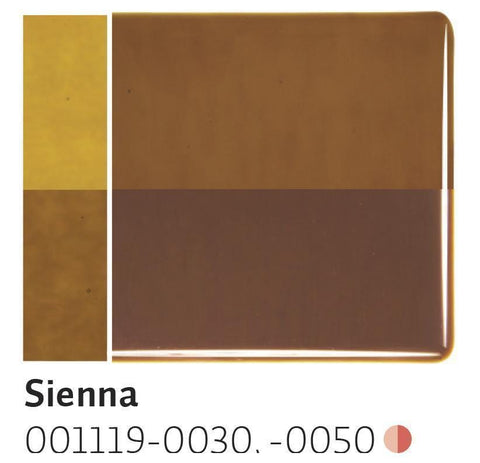Sienna Transparent (1119) 2mm-1/2 Sheet-The Glass Underground