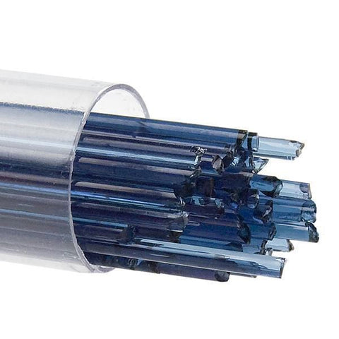 Steel Blue Transparent Stringers (1406)-2mm-10-The Glass Underground