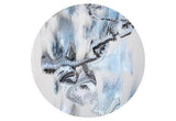 Streaky Glass Circles - Clear, White, Black Grafitti (3100GR) - The Glass Underground 