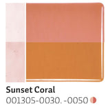 Sunset Coral Transparent (1305) 3mm-1/2 Sheet-The Glass Underground
