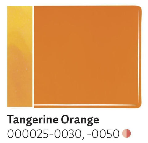 Tangerine Orange Opal (025) 2mm-1/2 Sheet-The Glass Underground