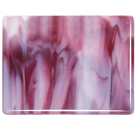 White, Cranberry, Pink Streaky (2310) 3mm-1/2 Sheet-The Glass Underground