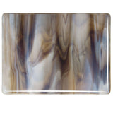 White, Dark Brown Streaky (2109) 3mm-1/2 Sheet-The Glass Underground