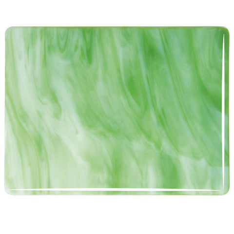 White, Light Green Streaky (2107) 3mm-1/2 Sheet-The Glass Underground