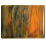 White, Orange Opal, Deep Forest Green Streaky (3123) 3mm-1/2 Sheet-The Glass Underground